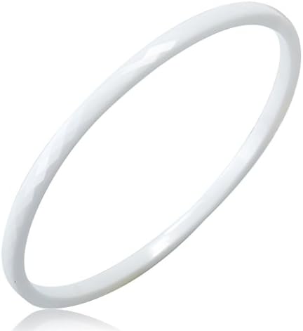 FR White Ceramic Bangles Women's Cuff Bracelets Wristband