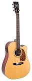 Recording King Classic Series II Dreadnought Acoustic Guitar, Solid Mahogany Back & Sides, Cutaway with Fishman Pickup