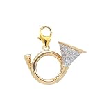 14k Gold Diamond French Horn Charm (1/10 cttw)