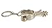 Novelty Western Cowboy Boots Spur Key Chain Engraved with Brass Rowel
