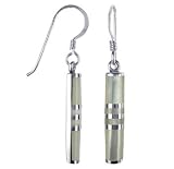 Mother of Pearl Sterling Silver French Ear wire 1.25 Long Dangle Earrings