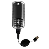 Retractable USB Cable for the Motorola E1120 with Power Hot Sync and Charge capabilities - Gomadic Brand w/ TipExchange Technology