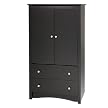 Prepac Black 2-Door Armoire