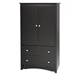 Prepac Black 2-Door Armoire
