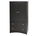 Prepac Black 2-Door Armoire