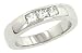 Lds 3 Stone Princess Cut Channel Diamond Band .51cttw