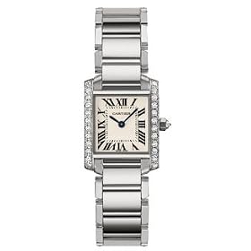 Cartier Tank Francaise 18kt White Gold Diamond Ladies Watch WE1002S3