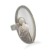 Shell Ring with Marcasite Sitting Woman Design