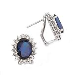 14k White Gold, Diamond & Sapphire Earrings (6.77ctw).