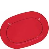 Red Oval Plastic Serving Tray