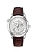 Jaeger-leCoultre Master Geographic Mens Brown Strap Silver Dial Stainless Steel 2nd Time Zone Automatic Watch 1508420