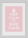 GB eye Keep Calm and Bake Cakes Framed Photograph,16x12 inches