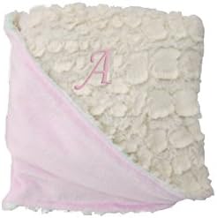 aBaby Personalized Shearling Baby Blanket, Pink/A