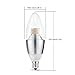 (4 Pack)6 Watt B35 LOHAS E12 LED Chandelier Light Bulbs--60W Incandescent Replacement--Warm White 3200K,360 Omni-direction Candelabra 550 Lumens,2 Layers Torpedo Shape ,Blunt Tip Glass Cover£¬Silver Alumium lamp body
