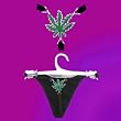Pot Leaf G-String Jewelry - 85% Polyester - 15% Spandex Size: Large