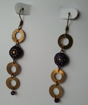 Hand made & Organic Terracotta Purple colored Earrings