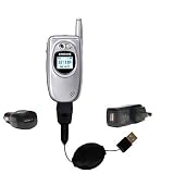 Retractable USB Hot Sync Compact Kit with Car & Wall Charger for the Samsung SCH-A670 - Gomadic Brand w/ TipExchange Technology