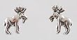 Tiny Moose Stud Earrings in Sterling Silver, #2521