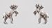 Tiny Sterling Silver Moose Stud Earrings, #2521