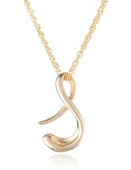 Sterling Silver Cursive Script Initial Pendant Necklace, 18"