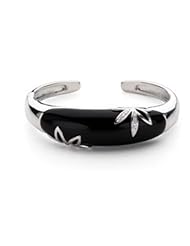 Genuine Onyx & Diamond Cuff Bracelet