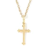 22k Gold Plated 3-Tipped Pewter Cross Pendant by Bob Siemon, 18