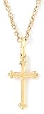22k Gold Plated 3-Tipped Pewter Cross Pendant by Bob Siemon, 18