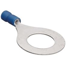 Morris Products 10046 Ring Terminal, Vinyl Insulated, Blue, 16-14 Wire Size, 9/16" Stud Size (Pack of 100)