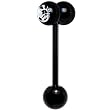 Black Anodized Titanium Clear Gem Ball Hammer Barbell Tongue Ring