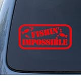 IMAGE OF FISHIN' IMPOSSIBLE - Car, Truck, Notebook, Vinyl Decal Sticker #1262 | Vinyl Color: Red