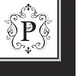 Monogram Black & White Cocktail Napkins - P