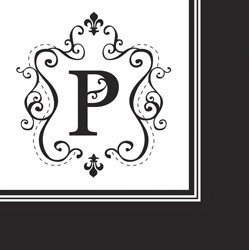 Monogram Cocktail Napkin - P