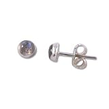Silver Peace Gemstone Stud Earrings - Labradorite