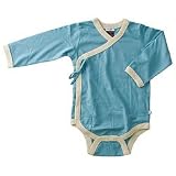 Baby Soy Long Sleeve Kimono Bodysuit Onesie (12-18 months, ocean)