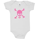 Skull n  Bones Pink Baby Grow
