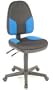 Monarch High Back Computer Chair Black Fabric/Blue Fabric Inset