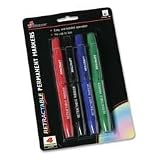Retractable Permanent Marker,Chisel Point,4/ST,BK/BE/RD/GN (NSN5549540)