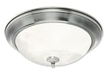 Good Earth Lighting G4130-BN-I Taverna One Light Flush Mount Ceiling Fixture with Alabaster Glass Diffuser, Brushed Nickel