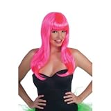 Neon Long Wig (Pink) Adult Accessory