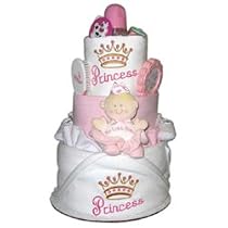 Baby Shower Cakes 3 Tier Princess Diaper Cake