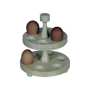 T&G 2-Tier Egg Rack. Cream Finish. Holds 12 eggs. d170x203mm