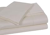 IMAGE OF Elite Home Andiamo Solid Collection Single Ply 500-Thread Count 100-Percent Egyptian Cotton 4-Piece Queen Sheet Set, Ivory