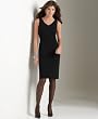 Jones New York Collection Women's Black Double V-Neck Sleeveless Dress