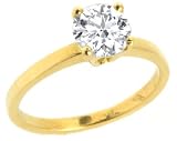1.50 carat I I1 round diamond solitaire engagement ring set in 18 karat solid yellow gold