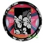 Hawaiian Steering Wheel Cover and Shoulder Pad - Charcoal Black Hawaii Hibiscus Floral Print