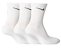 Mens NIKE 3 pair pack white cotton cushioned sport socks