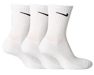 Mens NIKE 3 pair pack white cotton cushioned sport socks