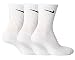 Mens NIKE 3 pair pack white cotton cushioned sport socks