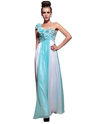 A-line Sequined Beaded Chiffon/Velvet Floral Print One Shoulder Club Dress/Prom Dress/Party Dress 