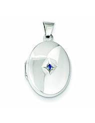 Genuine .925 Sterling Silver Blue Synthetic Stone Oval Locket 0.9 Grams. 100% Satisfaction Guaranteed.